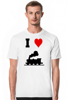 Koszulka męska "I love pociąg"