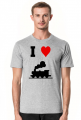 Koszulka męska "I love pociąg"