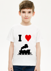 Koszulka dziecięca "I love pociąg"