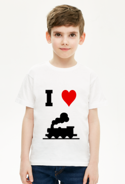 Koszulka dziecięca "I love pociąg"