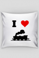 Poszewka na poduszkę "Jaśka" - "I love pociąg"
