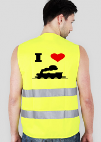 Koszulka odblskowa "I love pociąg"