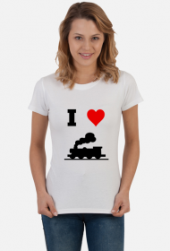 Koszulka damska "I love pociąg"