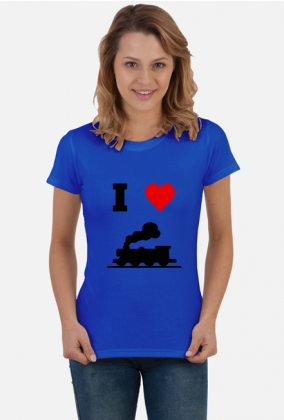 Koszulka damska "I love pociąg"