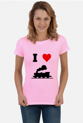 Koszulka damska "I love pociąg"