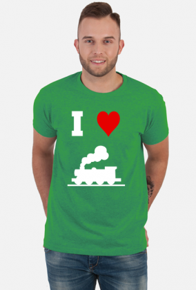 Koszulka męska "I love pociąg"