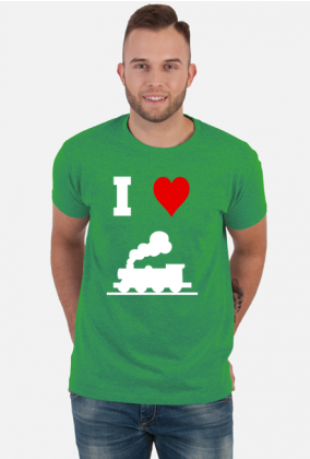 Koszulka męska "I love pociąg"
