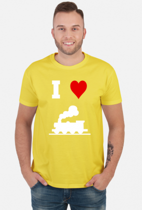 Koszulka męska "I love pociąg"