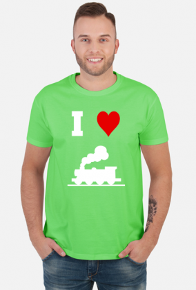 Koszulka męska "I love pociąg"