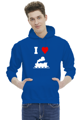 Bluza męska z kapturem "I love pociąg"