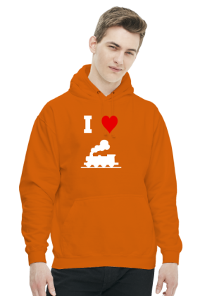 Bluza męska z kapturem "I love pociąg"