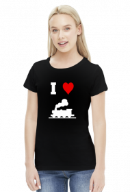 Koszulka damska "I love pociąg"