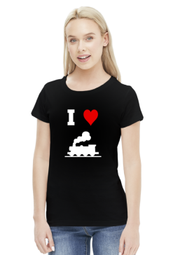 Koszulka damska "I love pociąg"