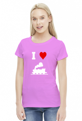 Koszulka damska "I love pociąg"