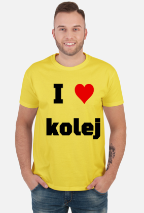 Koszulka męska "I love kolej"