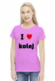 Koszulka damska "I love kolej"
