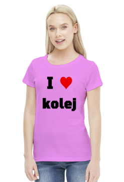 Koszulka damska "I love kolej"