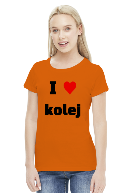 Koszulka damska "I love kolej"