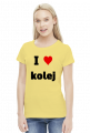 Koszulka damska "I love kolej"