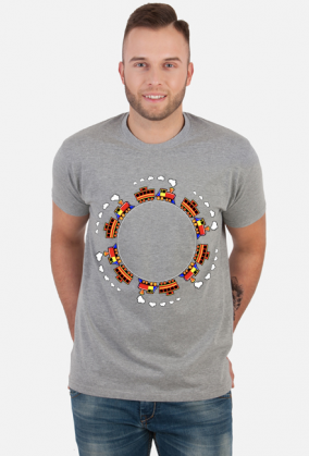 Koszulka męska "Kolorowe parowozy"