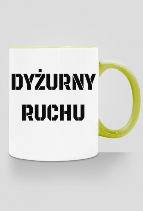 Kubek z kolorowym uchem "Dyżurny ruchu"