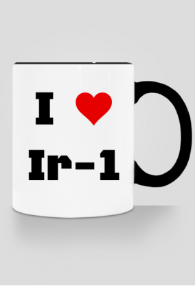 Kubek z kolorowym uchem "I love Ir-1"