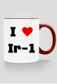 Kubek z kolorowym uchem "I love Ir-1"