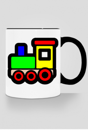 Kubek z kolorowym uchem "Ciuchcia"