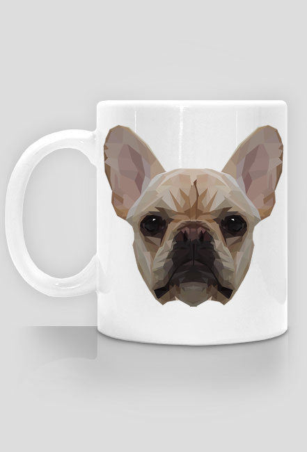 Buldog Francuski geometryczny kubek  z Twoim Psem