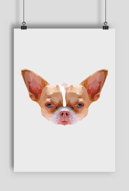 Chihuahua geometryczna plakat A2 z Twoim Zwierzakiem