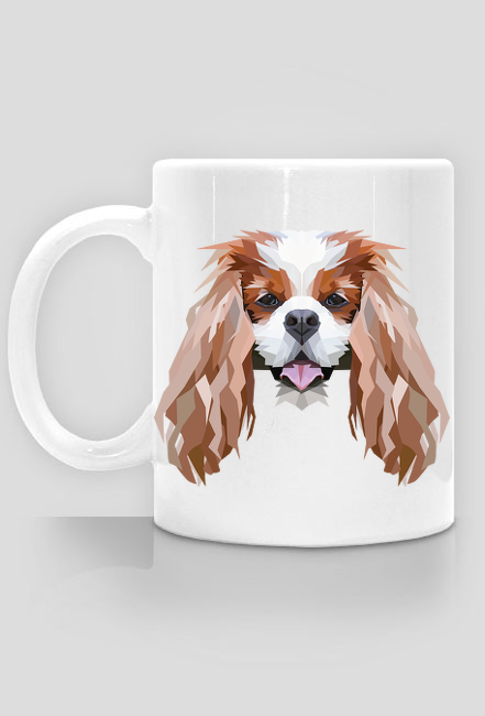 Cavalier king charles spaniel geometryczny kubek z Twoim Psem