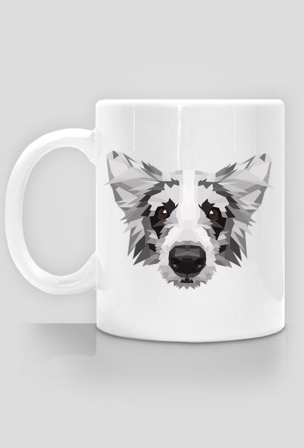 Border collie geometryczny kubek z Twoim Psem