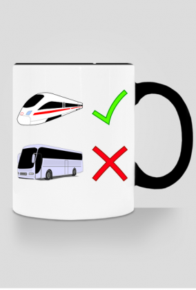 Kubek z kolorowym uchem "Wybieram pociąg"