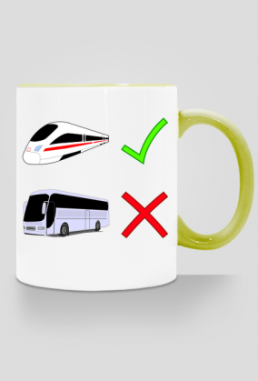 Kubek z kolorowym uchem "Wybieram pociąg"