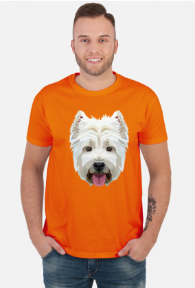West Highland White Terrier geometryczny koszulka z Twoim Zwierzakiem