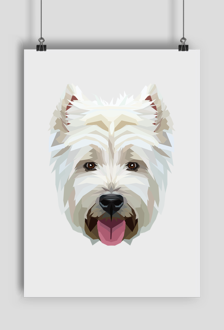 West Highland White Terrier geometryczny plakat A2 z Twoim Zwierzakiem