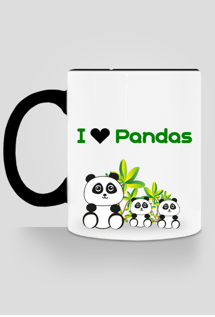 Kubek z pandą I love pandas