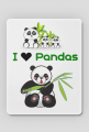 Podkładka pod myszkę z pandą I love pandas