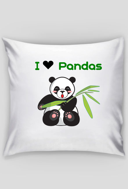 Poszewka z pandą I love pandas
