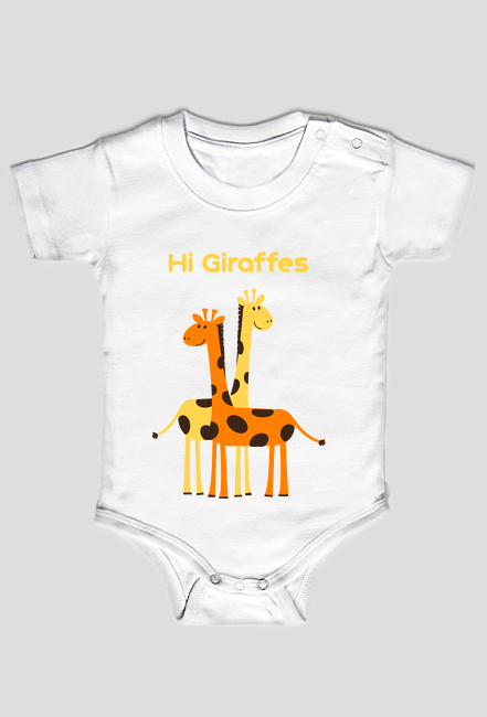 Body bawełniane z żyrafami Hi giraffes