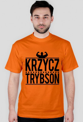 Koszulka "Krzycz Trybson"- męska pomarańczowa