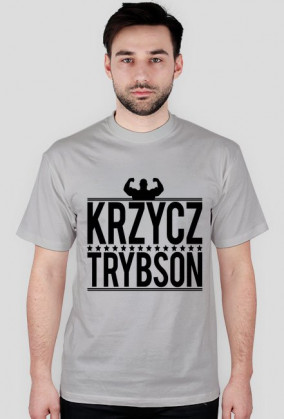 Koszulka "Krzycz Trybson"- męska szara