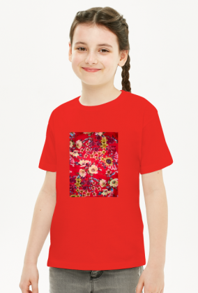 T-shirt dziecięcy z nadrukiem - kwiaty, mama i córka