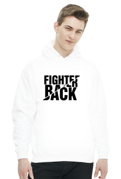 BIAŁA BLUZA MĘSKA Z KAPTUREM FIGHTER BACK