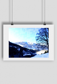 Plakat kolorowy - góry Alpy