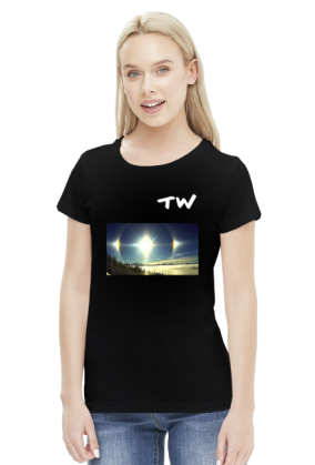 Koszulka damska z naszym logo oraz grafiką niebocentryzmu