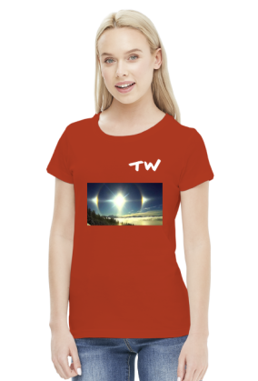 Koszulka damska z naszym logo oraz grafiką niebocentryzmu