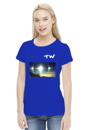 Koszulka damska z naszym logo oraz grafiką niebocentryzmu