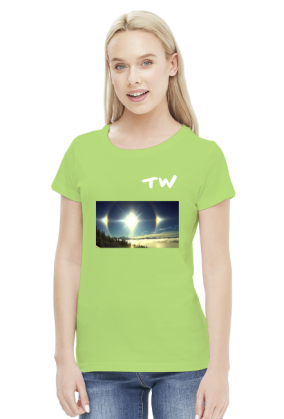 Koszulka damska z naszym logo oraz grafiką niebocentryzmu