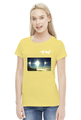 Koszulka damska z naszym logo oraz grafiką niebocentryzmu